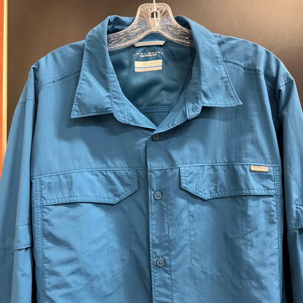 Columbia Omni Shade Sun Shirt Men’s XL Color Teal Sun Protection Long Sleeve - Picture 8 of 13